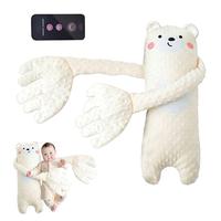 65cm Remote Control Electric Baby Sleep Toy Cartoon Bear Shaped Plush Soothing Dolls Automatic Tapping Comfort Pillow for Infant