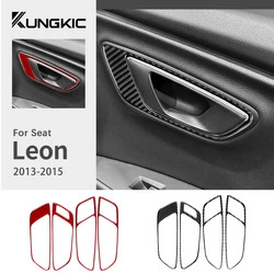 Real Soft Carbon Fiber Sticker For Seat Leon MK3 2013 2014 2015 LHD RHD Car Door Handle Panel Trim