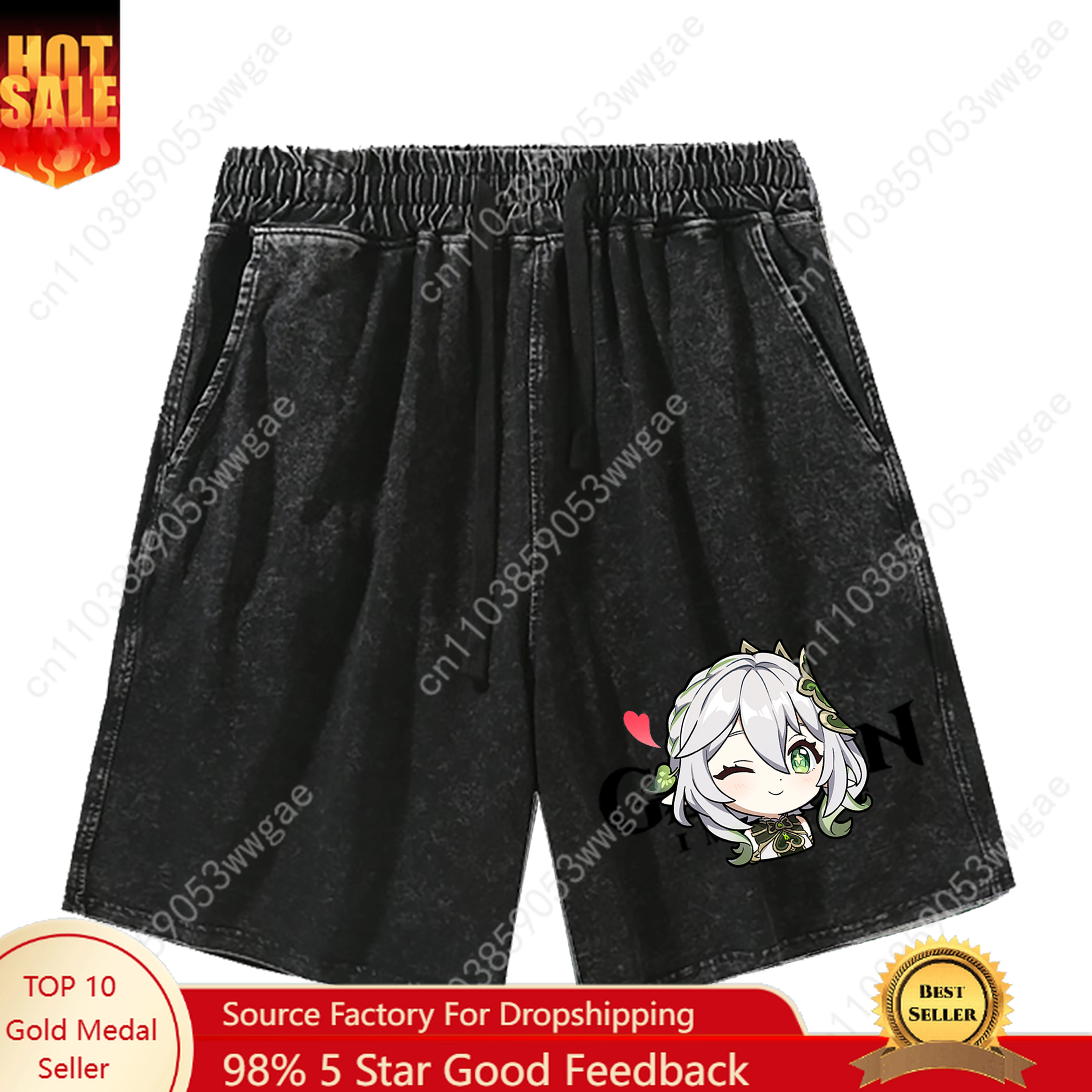

Genshin Nahida Shorts Man Woman Teenager Retro Short Pants Vintage Cotton High Quality Elastic Soft Beach Shorts Customized Pant