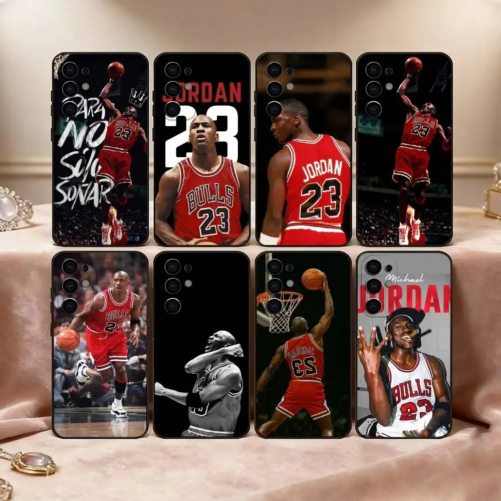 Basketball Star M-Jordan Phone Case Black Silicone Soft For Samsung S25,S24,S21,S22,S23,S30,Ultra,S20,Plus,Fe,Lite