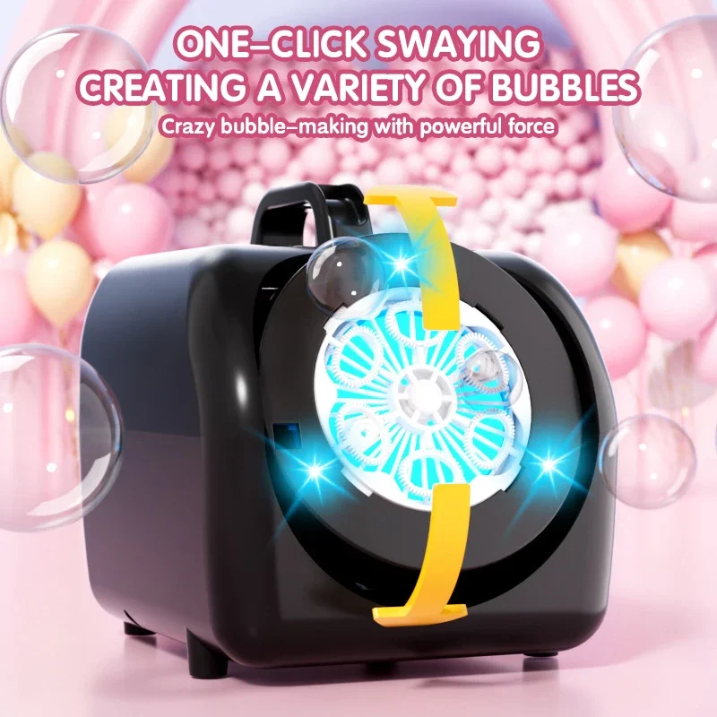 Machine à bulles électrique à oscillation automatique, 1 clic fonctionnel, Portable, amusant, jouets à bulles en plein air, fête de mariage