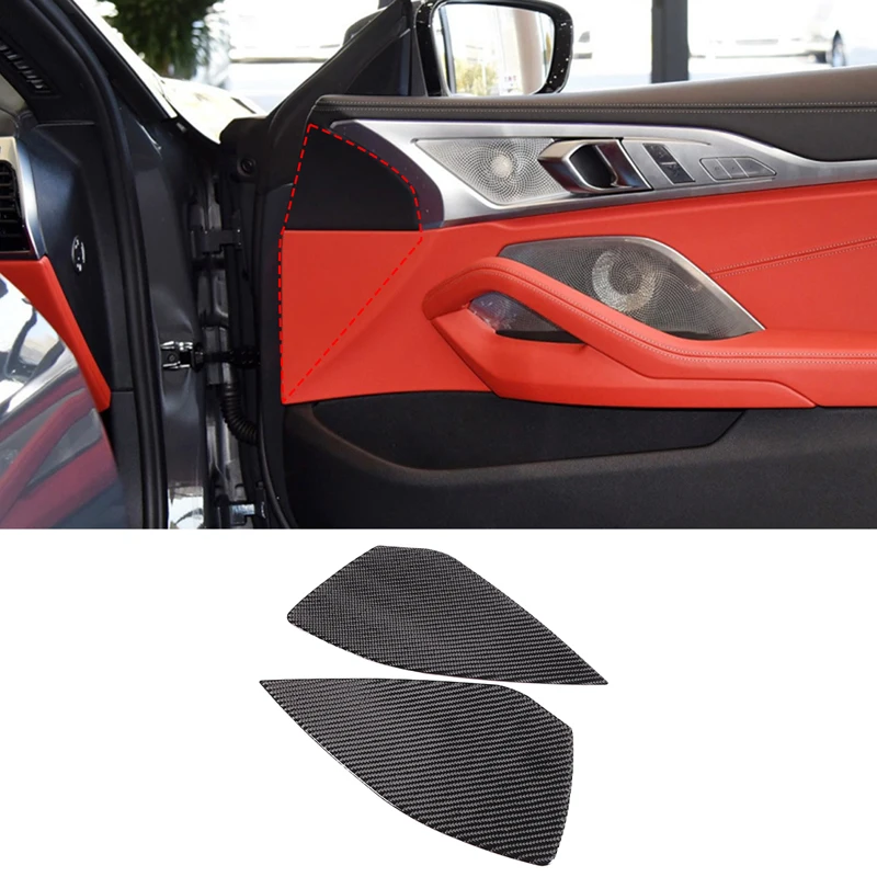 Soft Carbon Fiber Car Door Anti-collision Cushion Panel Decorative Sticker for BMW 8 Series G14 G15 2019 + Interior Accessories