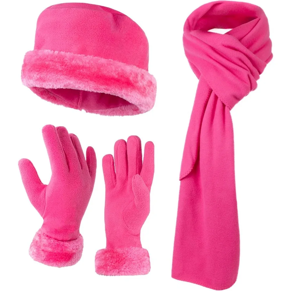 

Women's Warm Fleece Winter - Women's Hat and Glove Set + Hats Gloves Scarves for Women