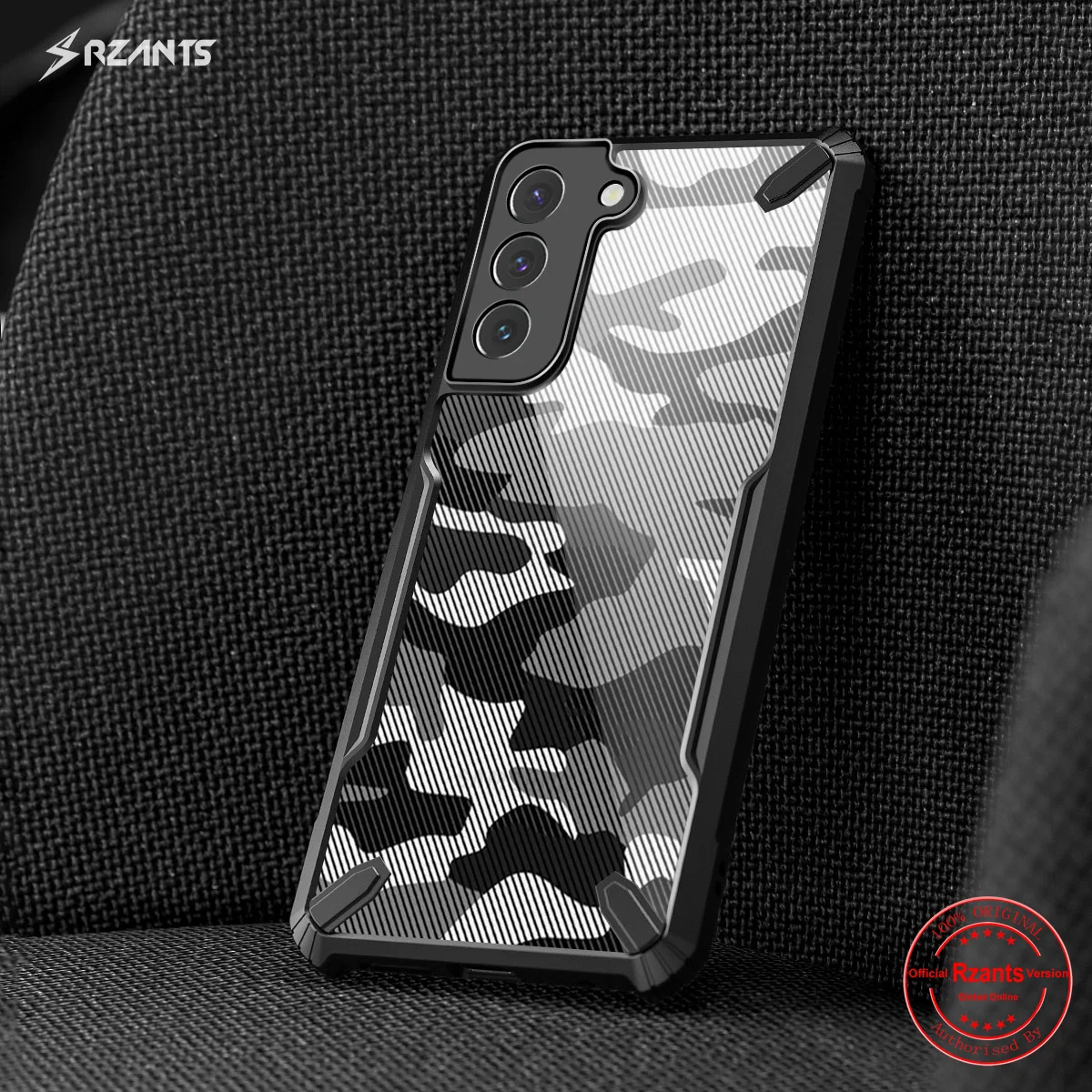 Rzants For Samsung Galaxy S22 S23 Plus Half Clear Case [Camouflage Military Bull] Thin Strong Protection Phone Casing