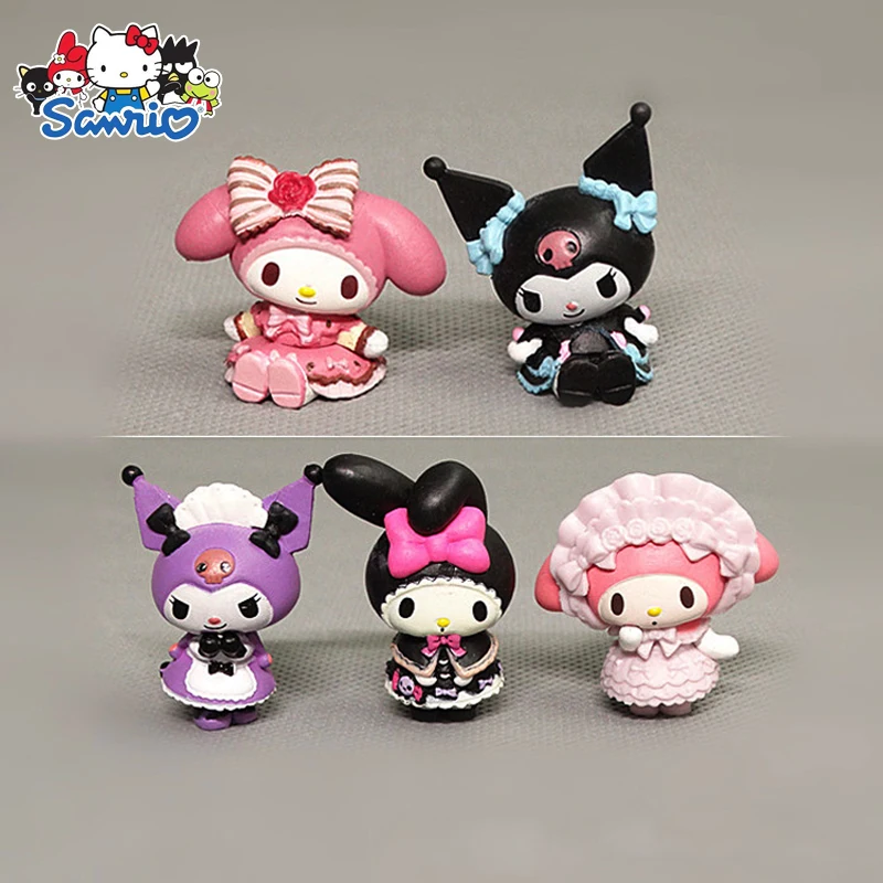 Sanrio Anime Figure Doll Kawaii Kuromi My Melody Decorative Cake Ornament Kids Toys Christmas Gift