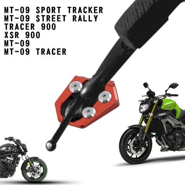 mt09 Motorcycle CNC Foot Side Stand Kickstand Anti-Slip Extension Support Plate For MT09 MT-09 XSR900 Tracer900 2013-2024