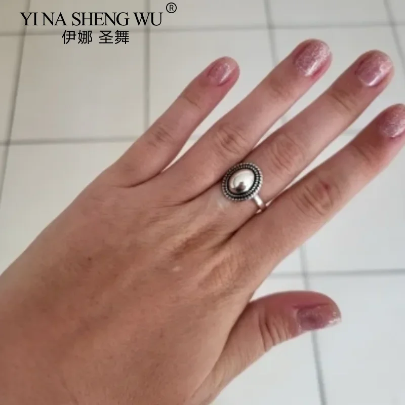 نسخة حلقة مفتوحة خفيفة فاخرة بيضاوية السبابة البنصر للنساء ريترو موضة شخصية تصميم تحسس هدايا عيد ميلاد الحفلات