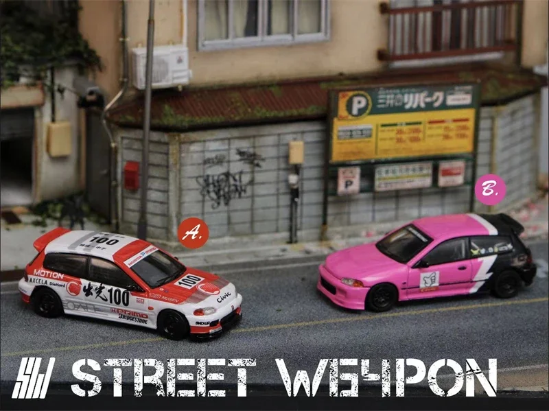 

Street Weapon 1:64 EG6 Pink Lightning limited499 Diecast Model Car