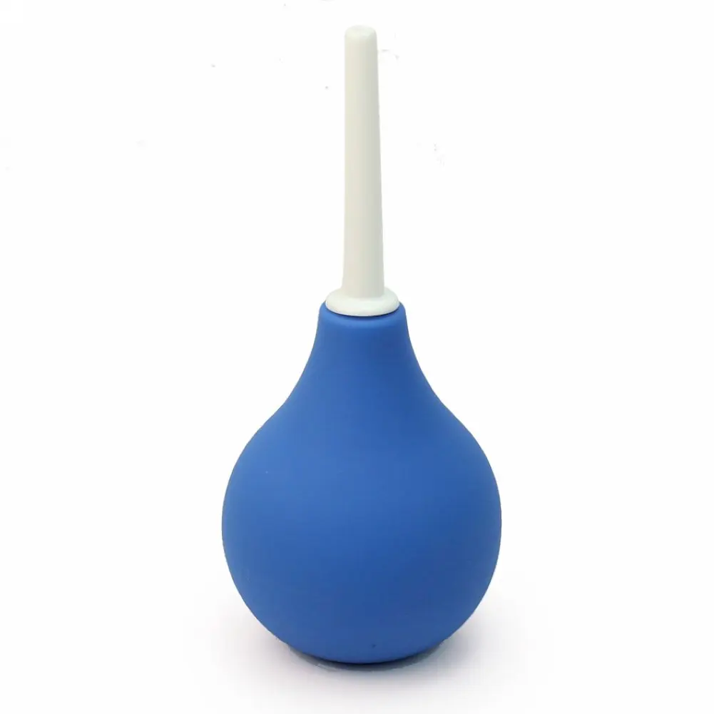 Enema en forma de pera Sistema de limpieza de ducha rectangular Bola azul para