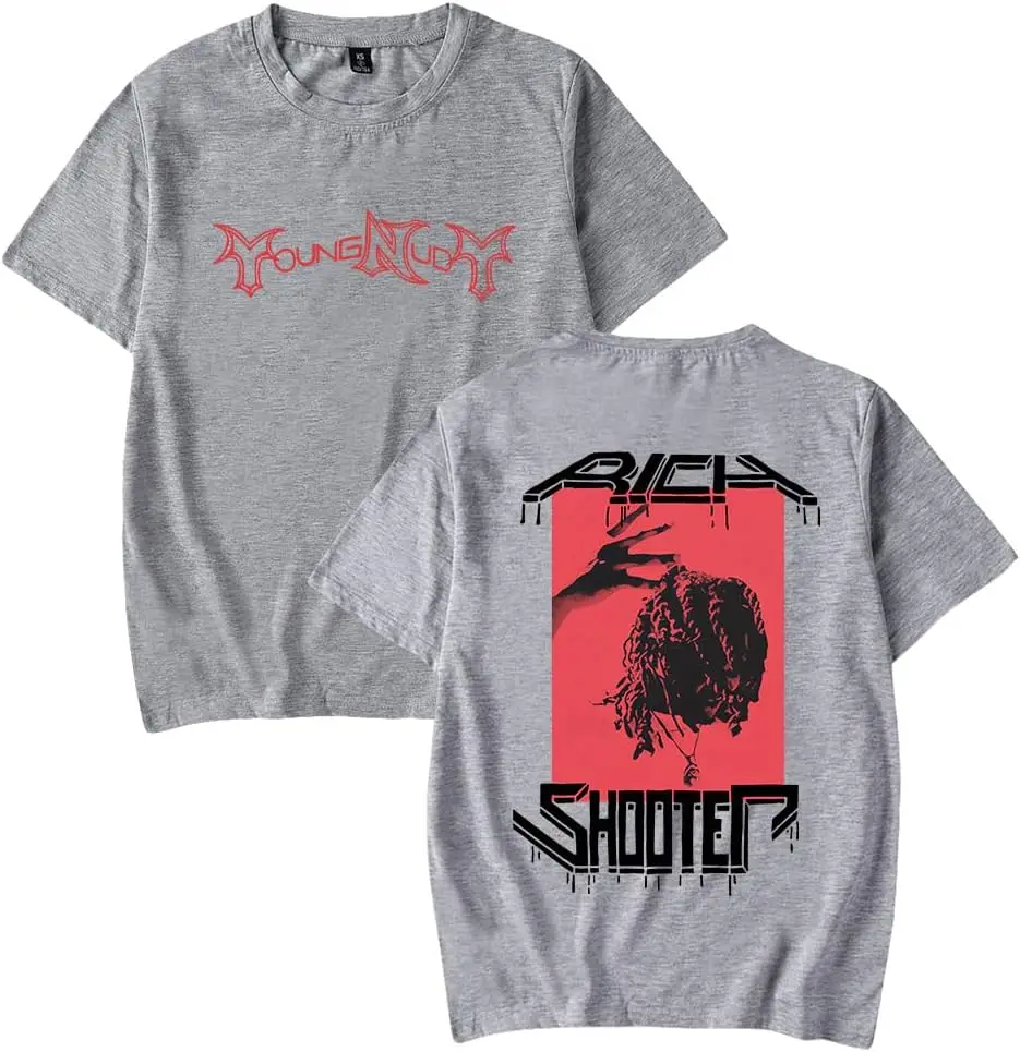 Young Nudy Merch Album Logo Rich Shooter Photo T Shirt Short Sleeve Tshirt Crewneck tee Fans Unique Top