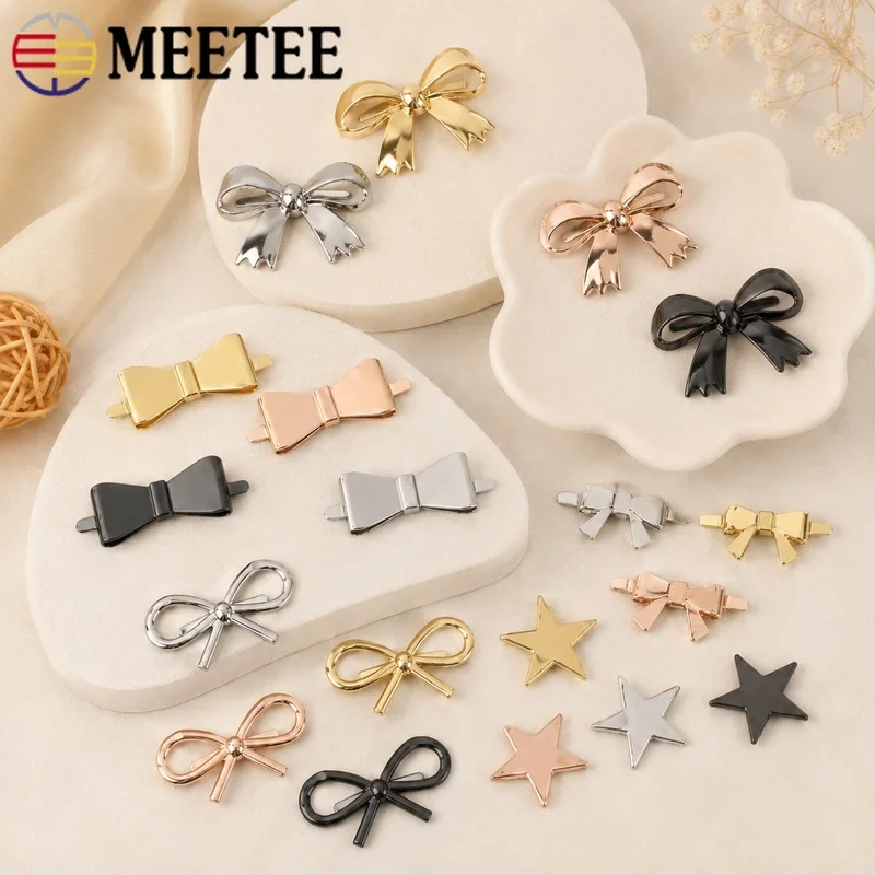 

10/20Pcs 25-60mm Metal Bow Knot Buckles Decorative Shoe Handbag Leather Craft Clasps Clothes Label Luggage Hardware Sewing DIY