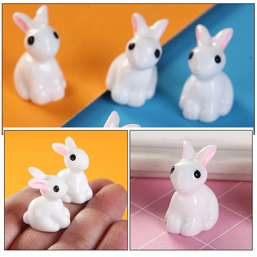

15Pcs Miniature Rabbit Statues Resin Craft Durable Mini Garden Animal Micro Landscape Decoration Tiny Bunny Decor