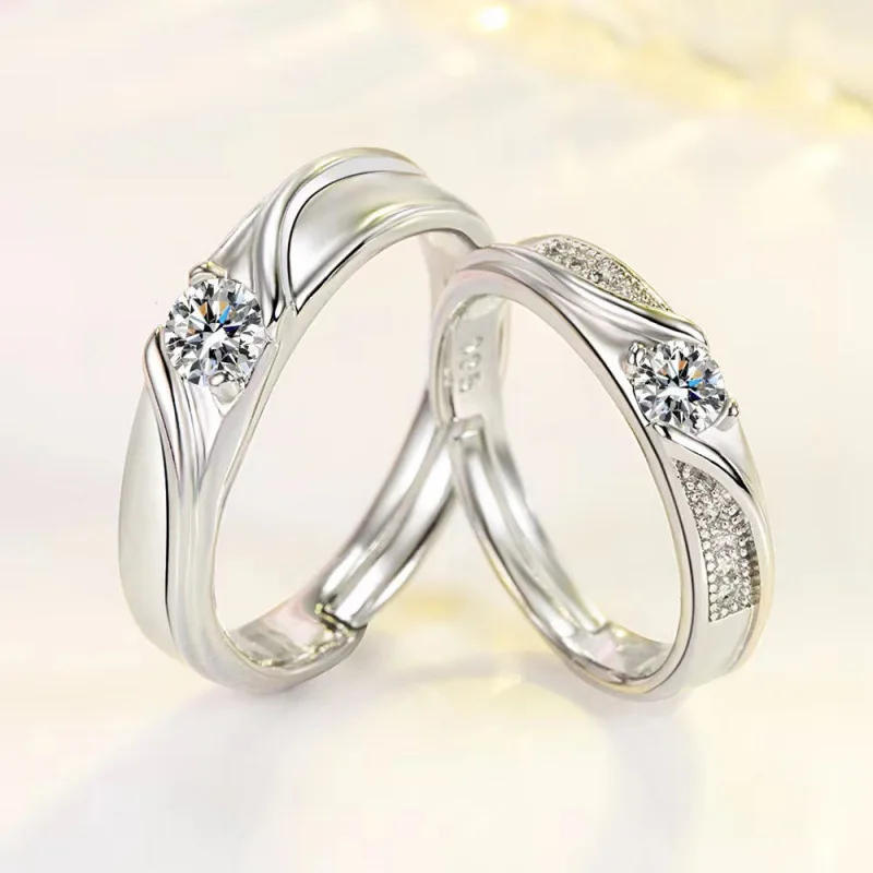 Fashion Love Together Couple Ring Adjustable Male and Women Wedding Ring
