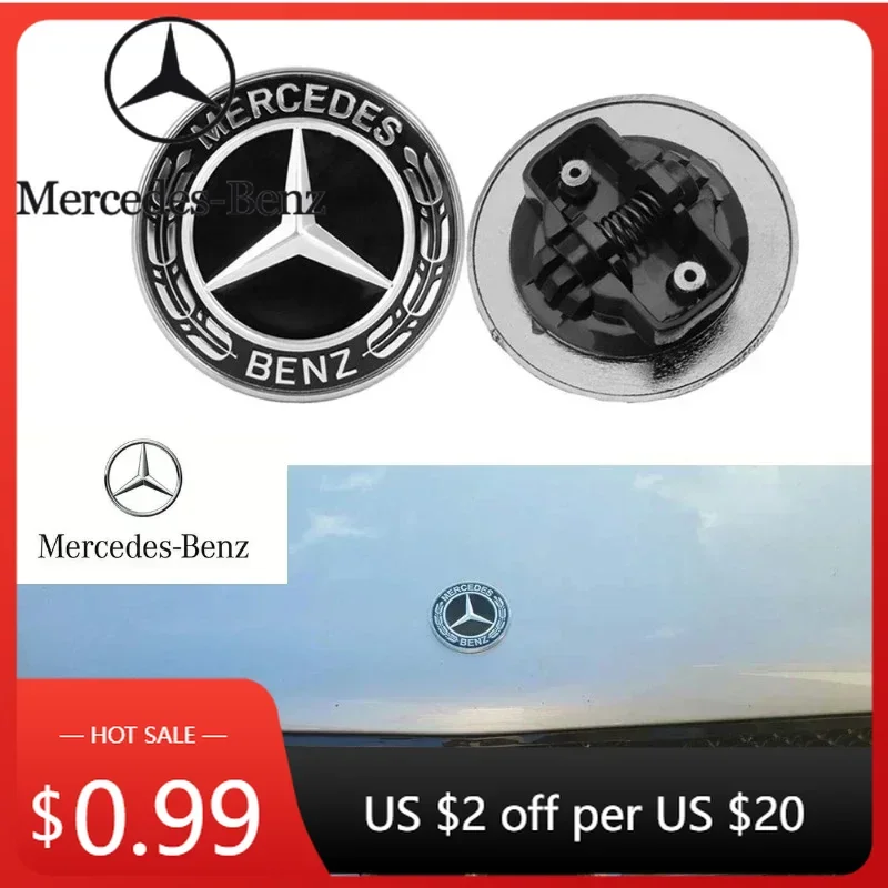 

Автомобильная наклейка, 1 шт., 57 мм, звездочка, плоский капот, логотип, эмблема, значок для Mercedes Benz W204 W124 W201 W202 W212 W220 W205, автомобильный Ac
