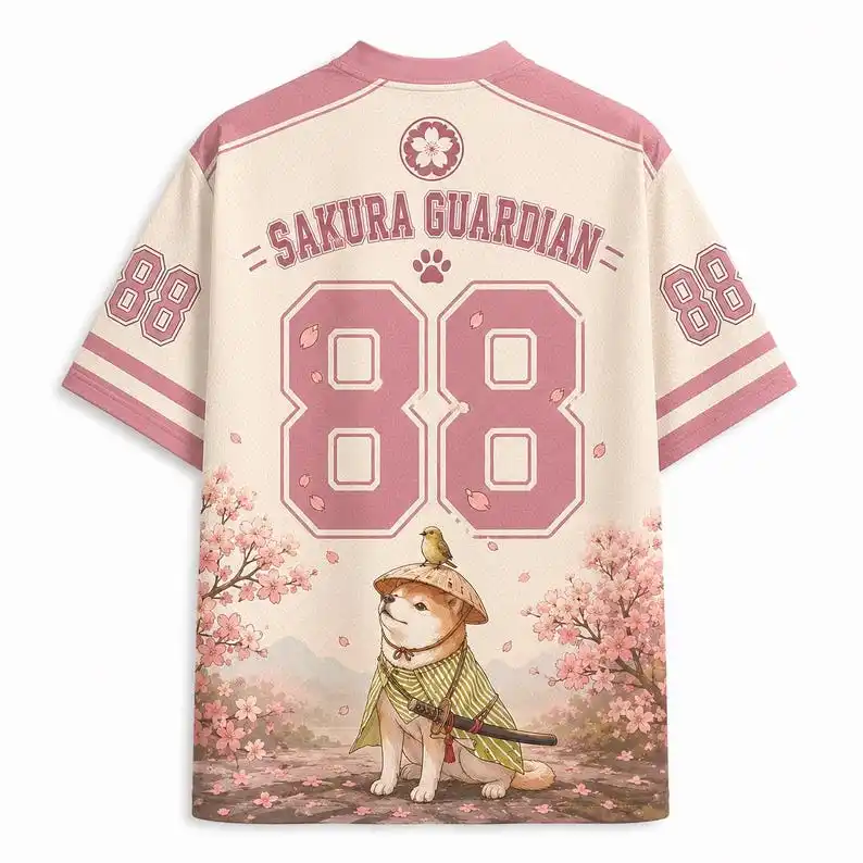 Male and Female Adult Cherry Blossom Warrior Shiba Inu Sports Quick Drying T-shirt Cartoon 3D Printed Casual Short Sleeved Shirt