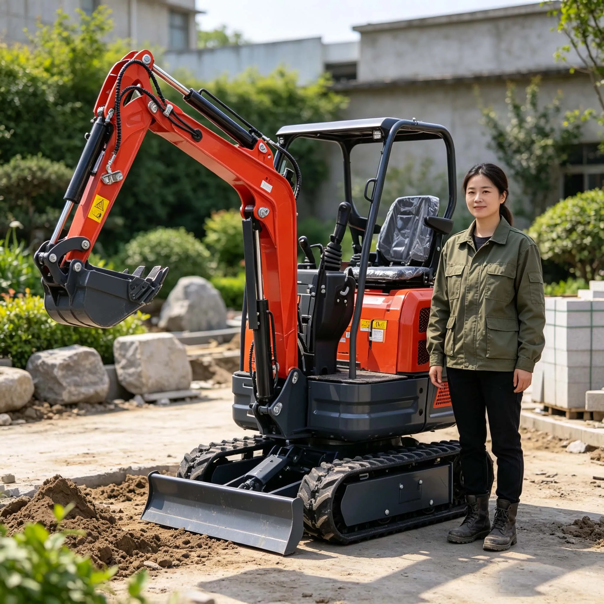 All Terrain Adaptable Good Climbing Ability Compact Excavator For Hillside Digging And Paving