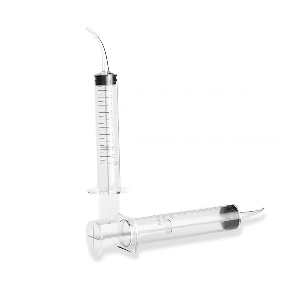 10 Pack Dental Syringes with Curved Tip Disposable Gradient Dental Irrigation Syringes for Oral Dental Care Tonsil Stone Removal Laboratory Feeding Small Pets Curved Measurable (12ml, transparent, 10) view 6