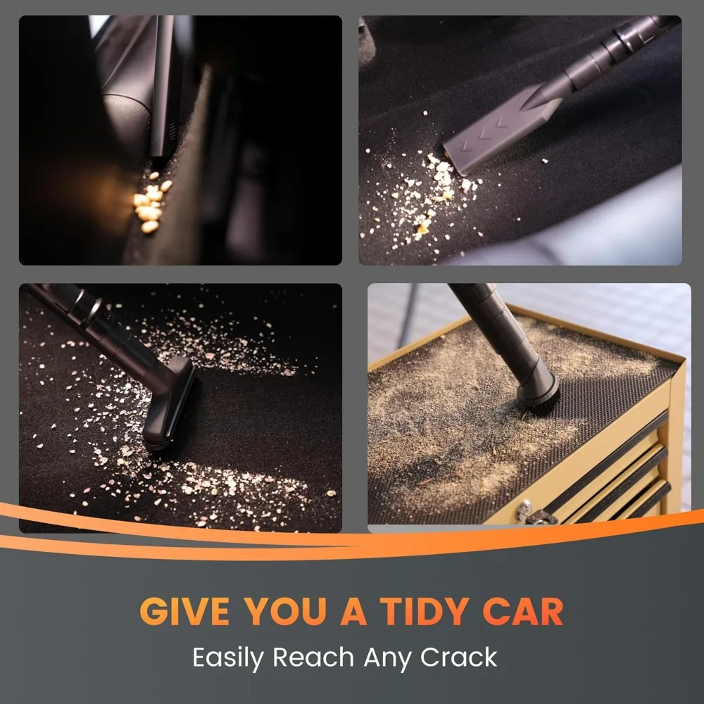 30-футовый выдвижной настенный пылесос для влажной/сухой уборки со шлангом и 6 насадками для чистки автомобиля