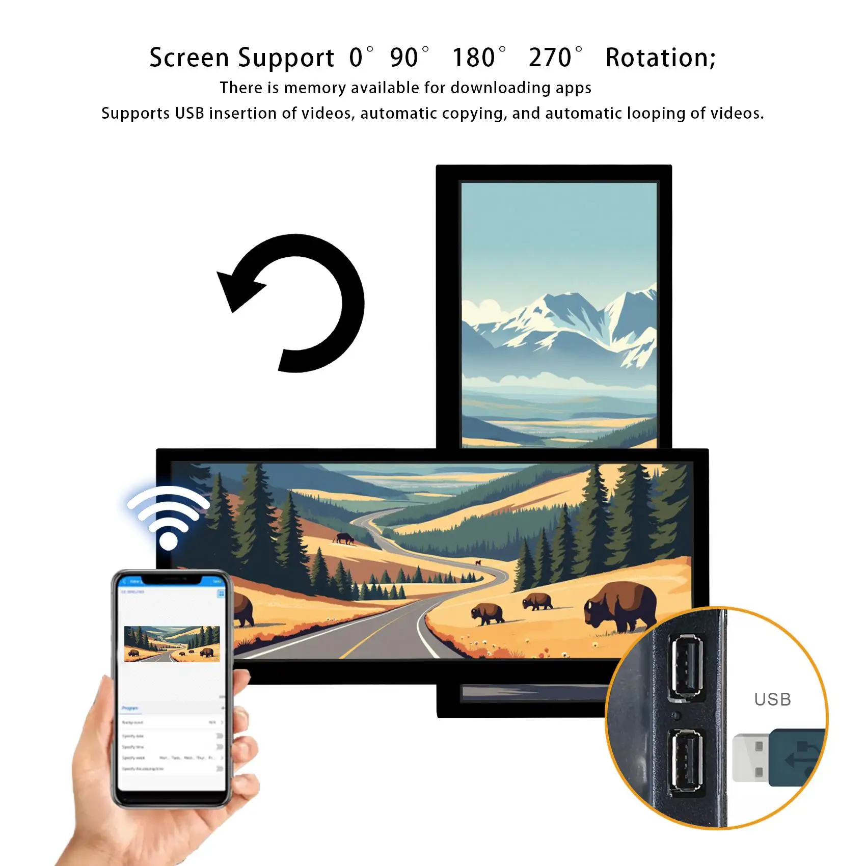 شاشة 10.3 بوصة 1920x720 تعمل بنظام أندرويد تعمل باللمس شاشة LCD USB 2.0 شاشة مقسمة تشغيل تلقائي Co py Video