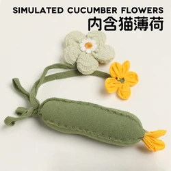 Juguete interactivo con sonido de pepino y flor para gatos