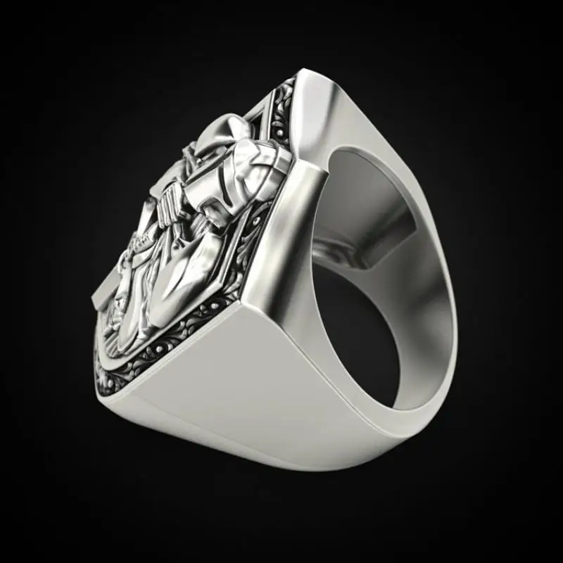 Mens Jewellery Luxury Designer Templar Shield Rings for Men Punk Party Biker Vintage Jewelry Stainless Steel Ring Anillo Hombre