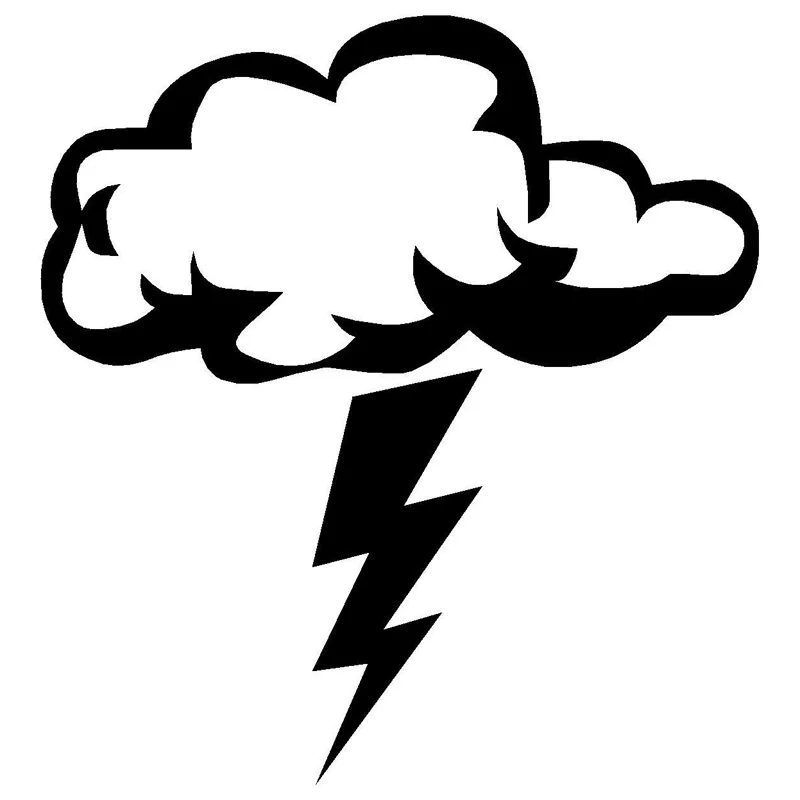 Storm Cloud Lightning Applique Fashion Decorative Applique Personality PVC Waterproof Applique Black/White, 10cm*10cm