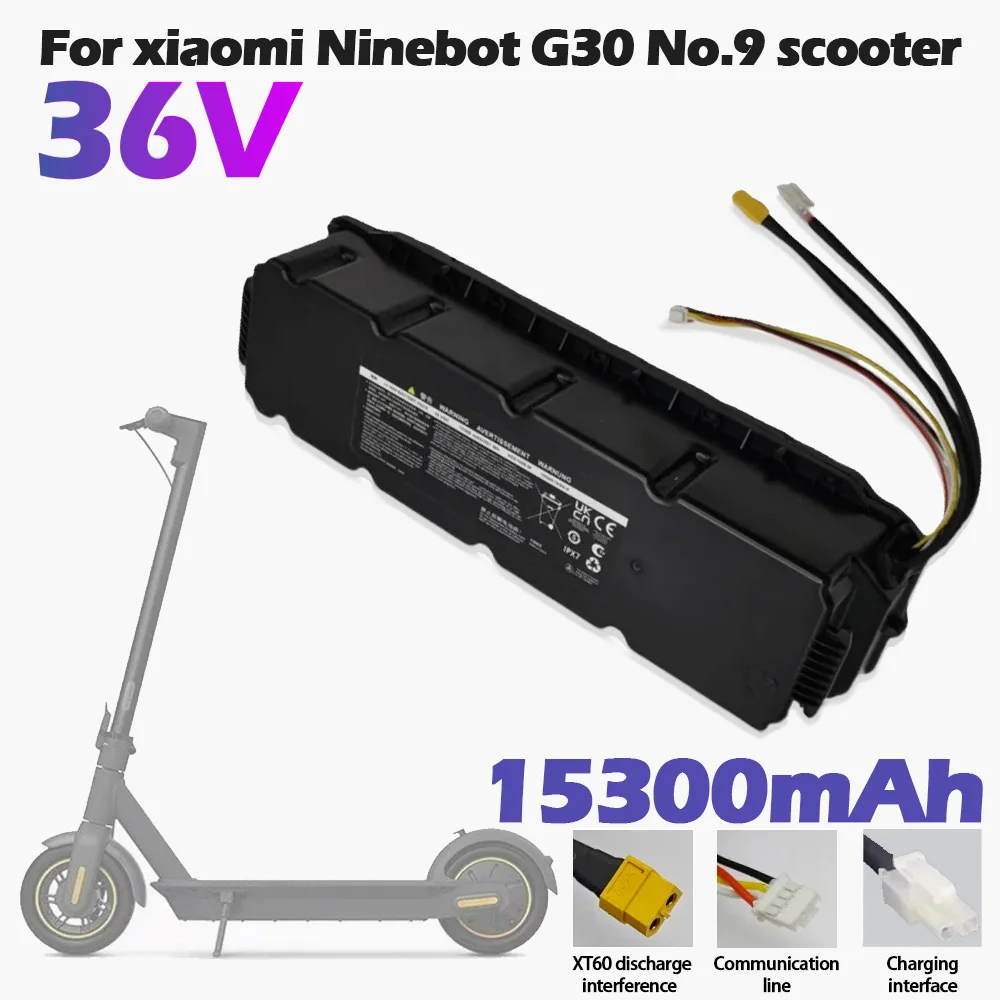 36V 15.3Ah Lithium Battery Pack for Ninebot G30 Electric Scooter, High Performance Rechargeable Battery with BMS Protection