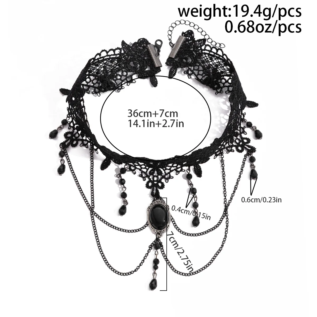 قلادة على شكل صليب يسوع على الطراز القوطي للهالوين للنساء