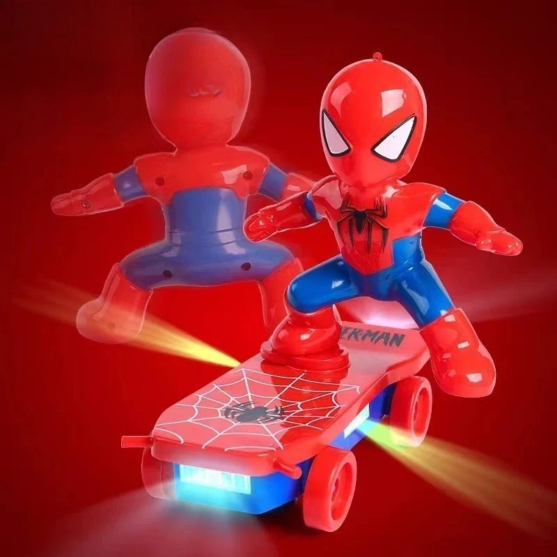 

Marvel Мстители Человек-паук автоматический вращающийся скейтборд акустооптический автомобиль электрические музыкальные трюковые самокаты Рождественский подарок