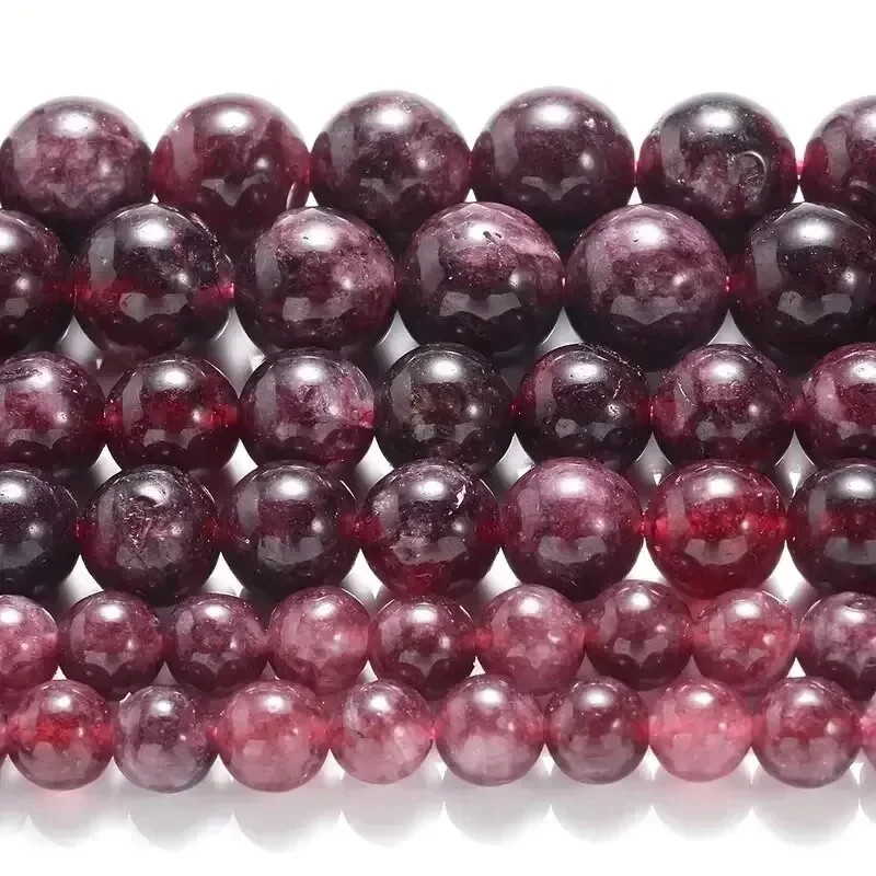 Natural Red Garnet Stone Beads Round Loose Spacer Bead For Jewelry Making DIY Bracelet Necklace Charms Accessories 6/8/10mm