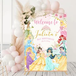 Princess Birthday Welcome Sign Poster Baby Shower Custom Art Print Royal Celebration Canvas Painting Outdoor Yard Party Decor