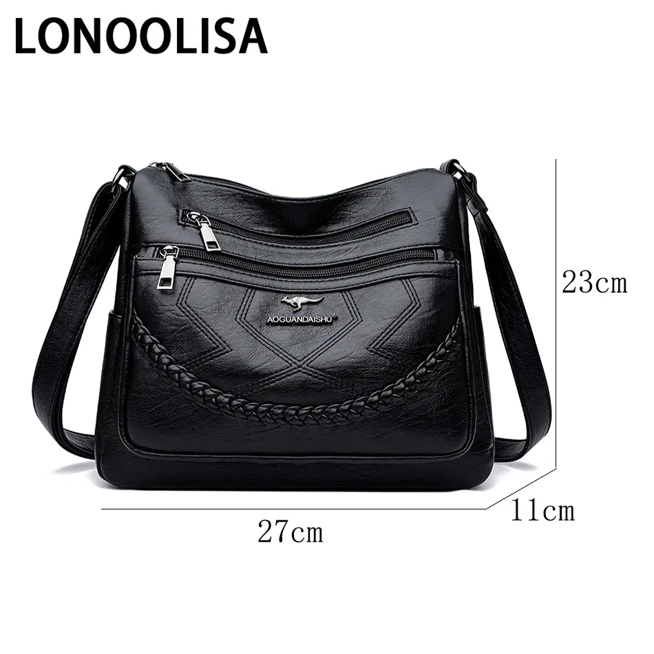 Multi Pocket Soft Leather Crossbody Bag Luxury Purses Handbags Women\'s Bag Designer Shoulder Messenger Bags for Women Sac A Main