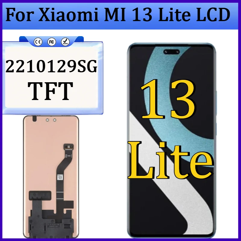 

New OLED For Xiaomi MI 13 Lite LCD Display Touch Screen Digitizer Assembly For Xiaomi Mi 13 Lite LCD Repair Parts
