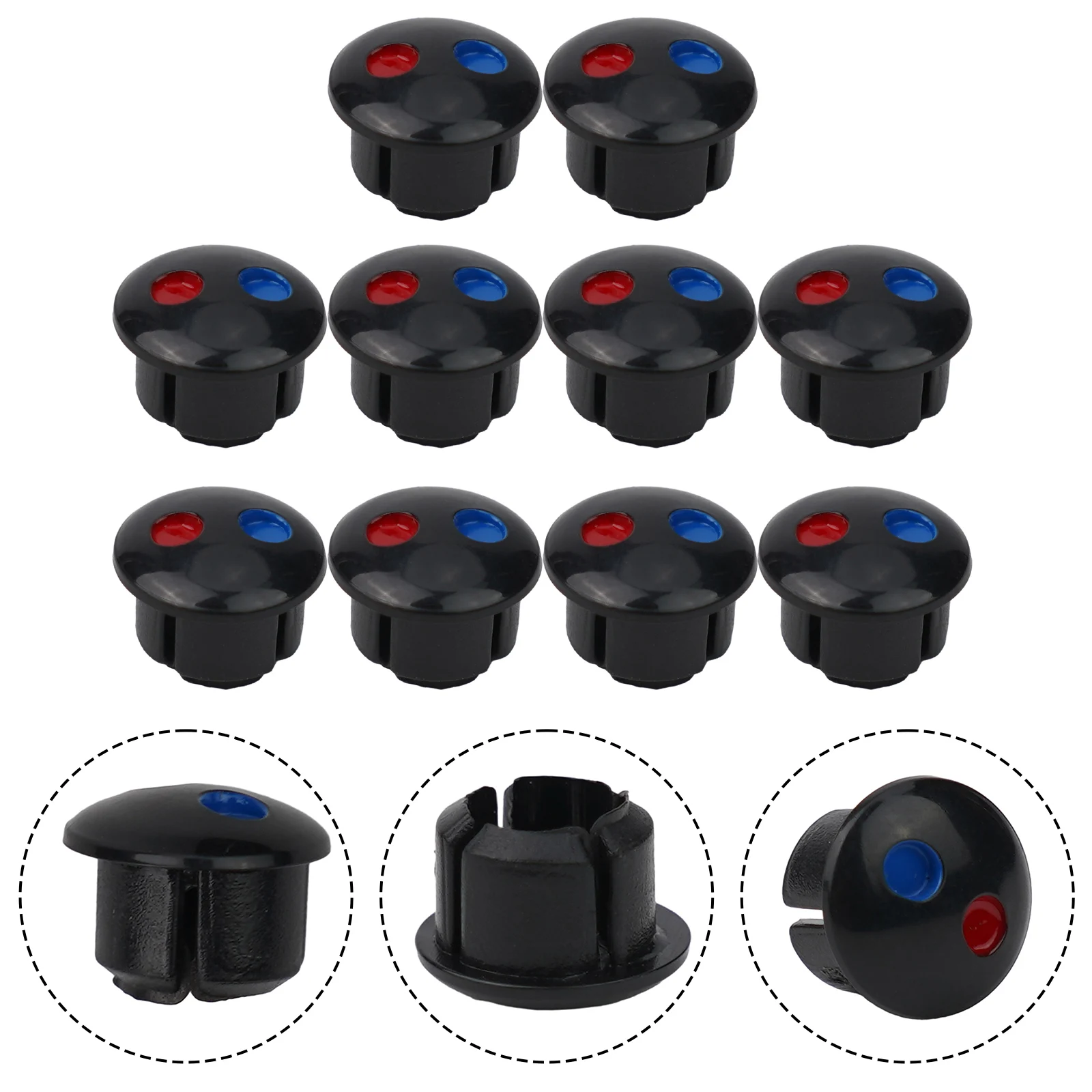 10pcs/pack Faucet Handle Hot And Cold Water Sign Accessories Label Bathroom Decoration Cover For Holes With A Diameter Of 6.7mm