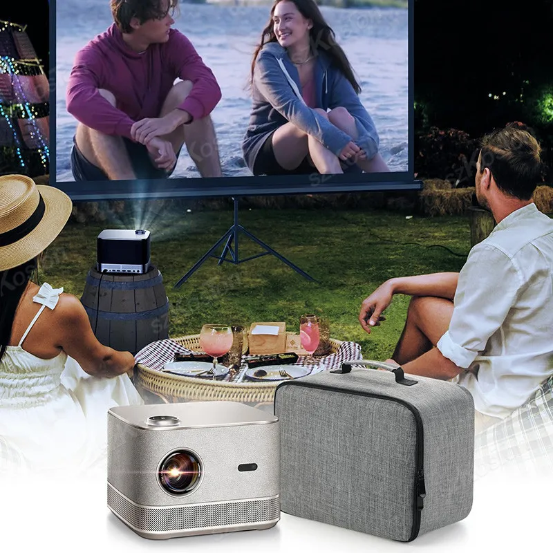 Smartldea HY350 프로젝터 가방, 큐브형 프로젝터용, TD91 운반 가방, 두꺼운 진주 면 프로젝터 보관 여행 가방