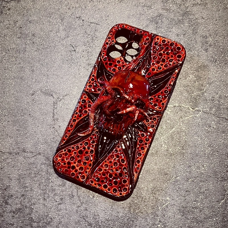 4090 Original 3D Handmade Mobile Phone Case Cthulhu Tentacle Skull Dark Gothic Horror Punk Style Custom Christmas Halloween Gift