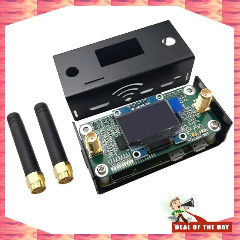 Entrega en 24 horas Duplex MMDVM_Hs_Dual_Hat Hotspot UHF VHF antena integrada compatible con P25 DMR YSF para Raspberry Pi + OLED + funda