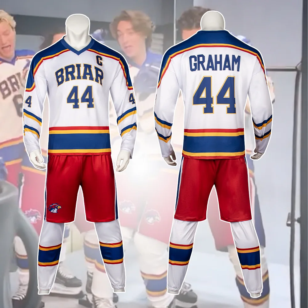 T-shirt unisexe de cosplay de la série télévisée Off-Campus 2026, maillot de hockey de l'université Briar, Graham Logan Di Laurentis Tucker Merch