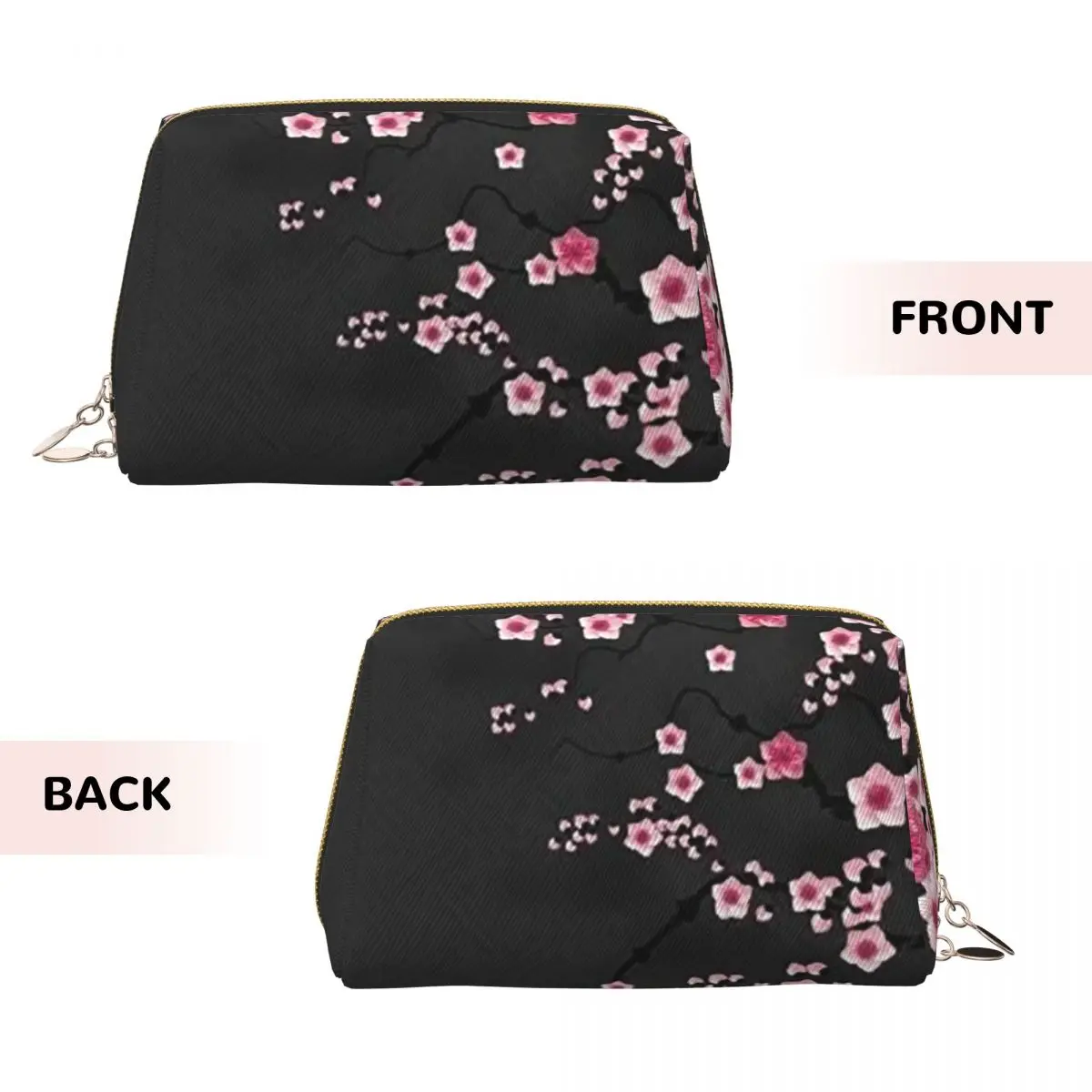 Japanese Sakura Cherry Blossoms Women Cosmetic Bag Travel Makeup Organizer Pouch Toiletry Storage Dopp Kit Case
