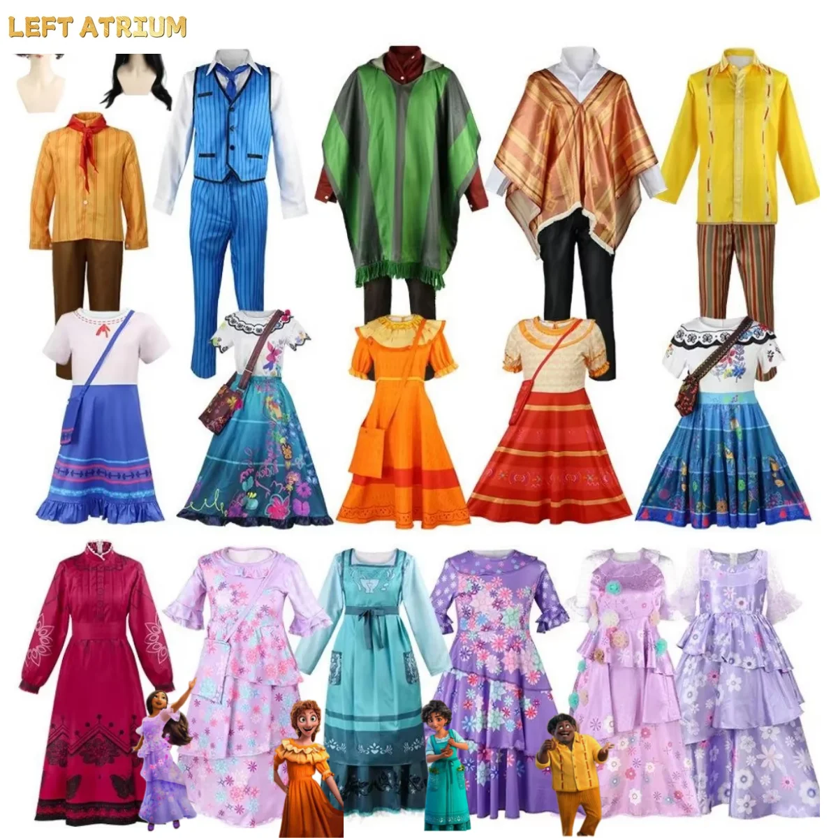 Disfraz de Cosplay de Anime para Adultos, Peluca y Traje de Mirabel, Antonio, Isabella, Camilo, Brulo, Princesa, Felix, Pepa, Dolores y Luisa