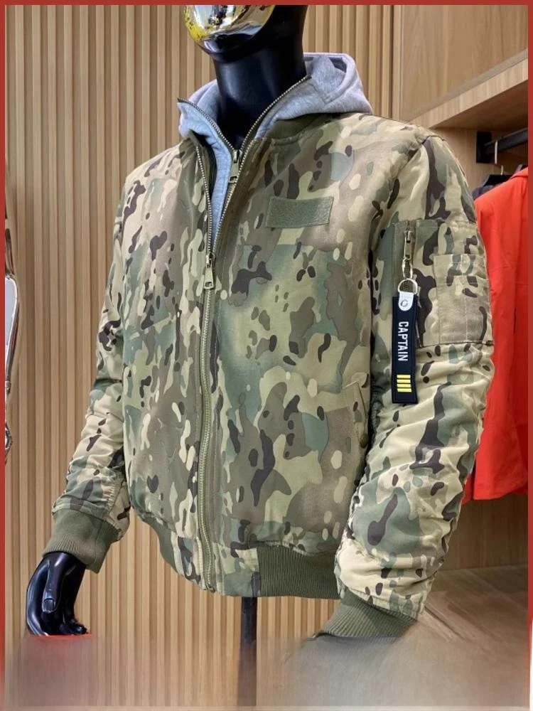 

Тяжеловее мужское пальто в стиле ретро Pilot Jaet, зимнее модное хлопковое пальто, молодежное модное длинное пальто-стойка с капюшоном