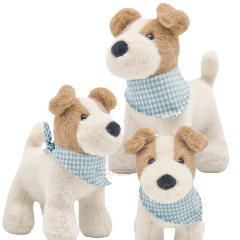 Adorável fio raposa terrie cão de pelúcia plushie fofo filhote de cachorro brinquedo dos desenhos animados abraço lance travesseiro nap dormir cama almofada presente para menino
