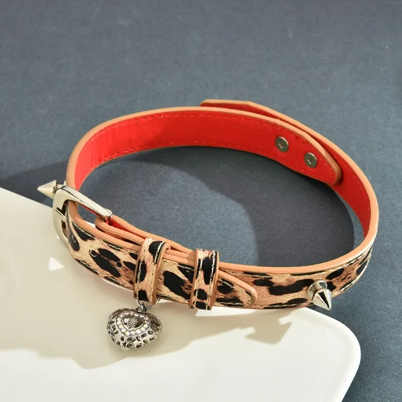 

Fashionable clothing with leopard print collar, sweet and cool girl, necklace, collarbone chain, hoodie chain, interesting belt