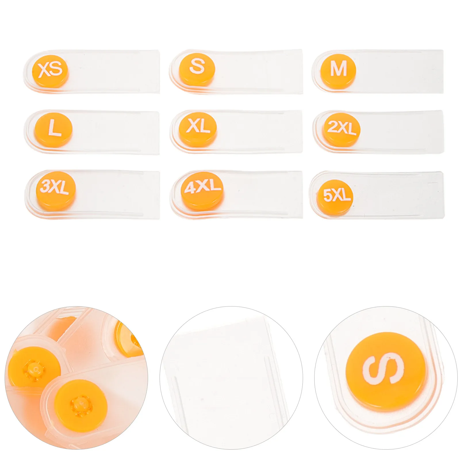 

90Pcs Plastic Size Labels for Clothing Clear Garment Tags Washable Clothes Size Markers Smooth Edge DIY Clothing Labeling