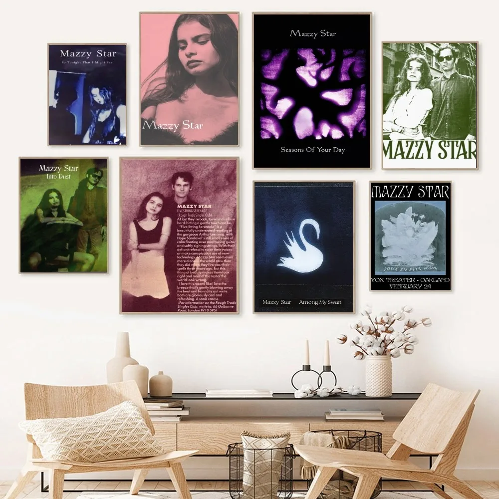 ألبوم موسيقى البوب ملصق ورقي مطبوع على شكل نجمة مازي ، رسم فني ، غرفة معيشة ، مدخل غرفة نوم ، بار ، مطعم ، مقهى ، ديكور منزلي #3