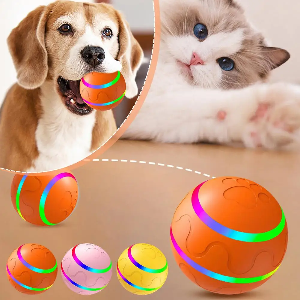 Electric Pet Toy Tease Pet Toy Ball LED Light Tease Pet Ball USB Charging Will Move Boredom To Play Pet Electric Ball 1PCS