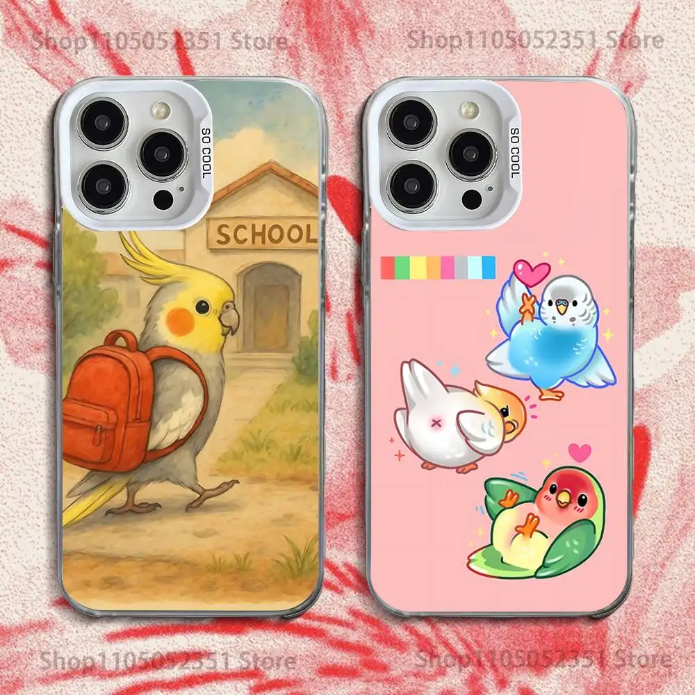 

Chubby Cockatiel Parrot Bird Phone Case For iPhone 16,15,14,13,12,11,Pro,XS,Max,Plus,Mini,SE White Candy Matte Shockproof Cover