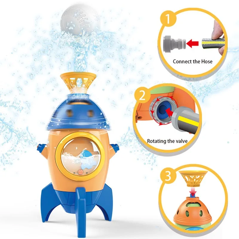 Lançador de água brinquedos ao ar livre jato de água tiro bola pressão elevador sprinkler brinquedo diversão interação no jardim gramado spray de água brinquedos