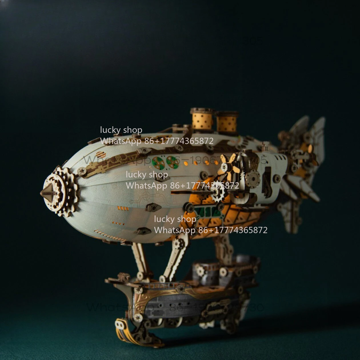 Handmade Steampunk Airship Art Decoration, Vintage Fantasy Craft Ornament, Creative Birthday Present