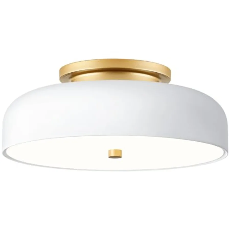 

Dimmable LED Ceiling Light and Gold Light Fixture Mid-Century Semi Flush Mount Ceiling Light 5CCT 2700K-6000K Ceiling Lamp for
